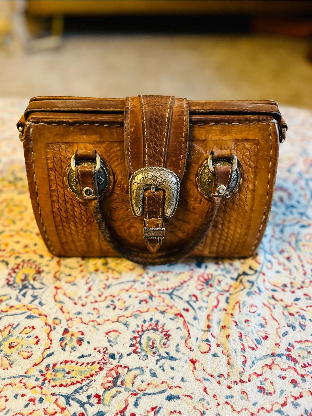 Mexican vintage oil tooled leather